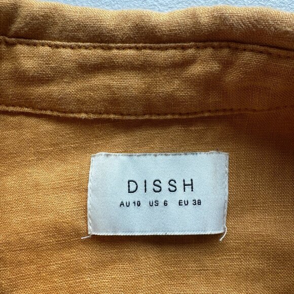 Dissh Maxie Linen Shirt Playsuit Romper Womens Size 6 Resortwear Minimalist Vaca - Picture 7 of 12